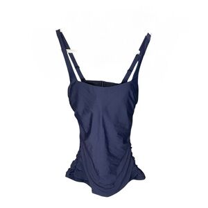 Athleta Square Neck Bra Cup Tankini Navy 34 B/C Tall
